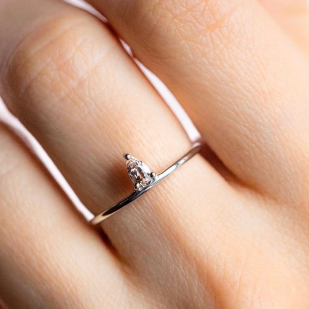 Pink Morganite Love Ring in Silver local eclectic